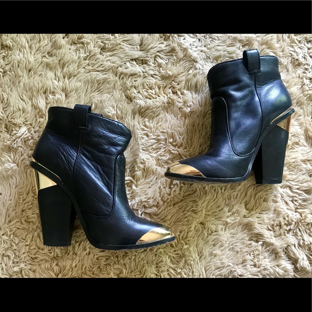 Dolce Vita gold toe booties